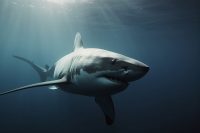 White shark. Illustration AI Generative